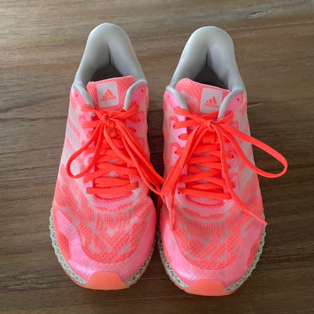 Men's Adidas neon pink running shoe 4D some size 7.5, women's size 9